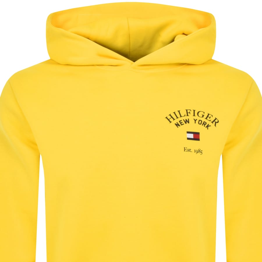 Tommy Hilfiger Logo Pullover Hoodie Yellow Mainline Menswear United States